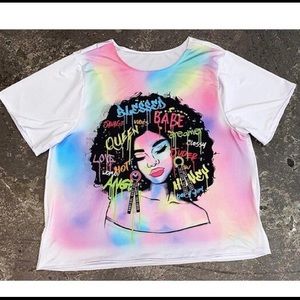 Plus Size Afro Girl Cropped Tee